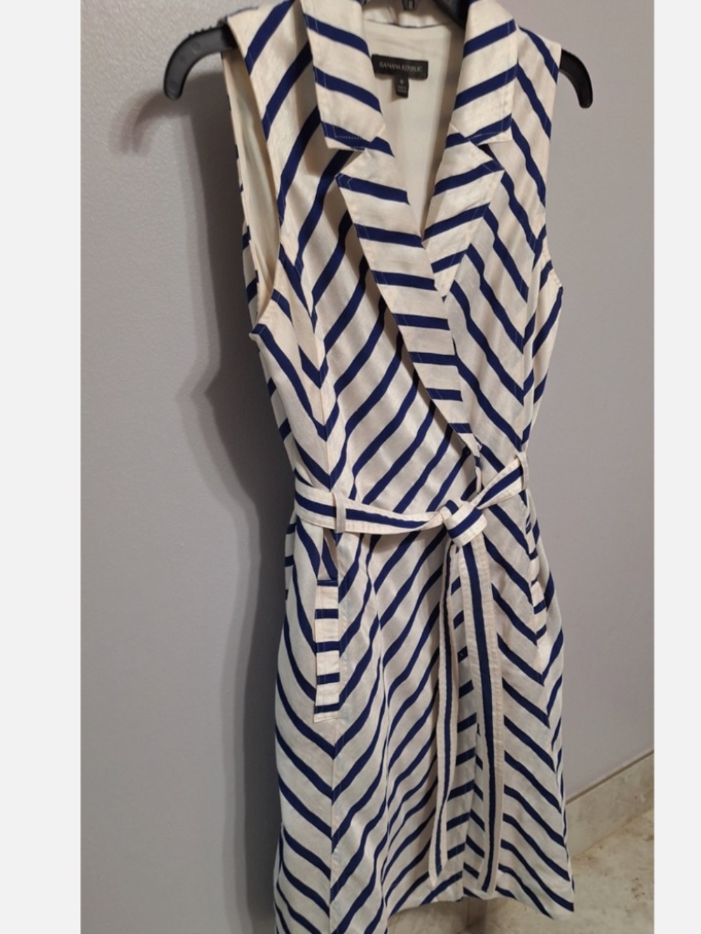 Banana Republic Sleeveless Striped Wrap Dress
